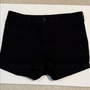 Old Navy Women's Dark Black Jean Shorts size 14, high rise.
